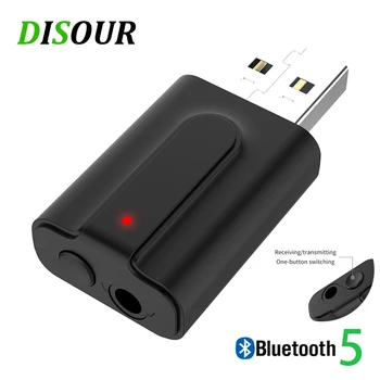

DISOUR 5.0 Bluetooth Transmitter Receiver 2 IN 1 3.5MM AUX Stereo Audio RCA USB Jack Mini Wireless Adapter HD For Car kit TV PC