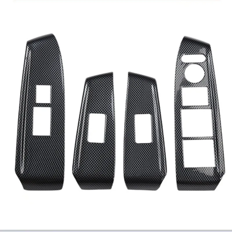Carbon Fiber Style Car Window Lift Switch Button Panel Cover For Honda