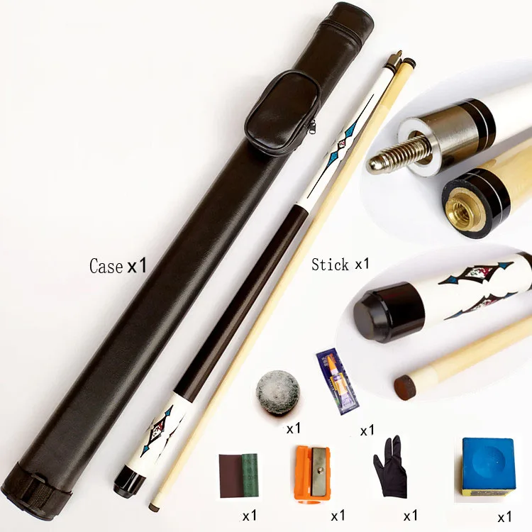 Case and cue 13mm 58 Inch Billiards Snooker Maple Pool Cue Stick With Cue Tip For Nine-ball Ball Come With Extension - Цвет: Case and cue