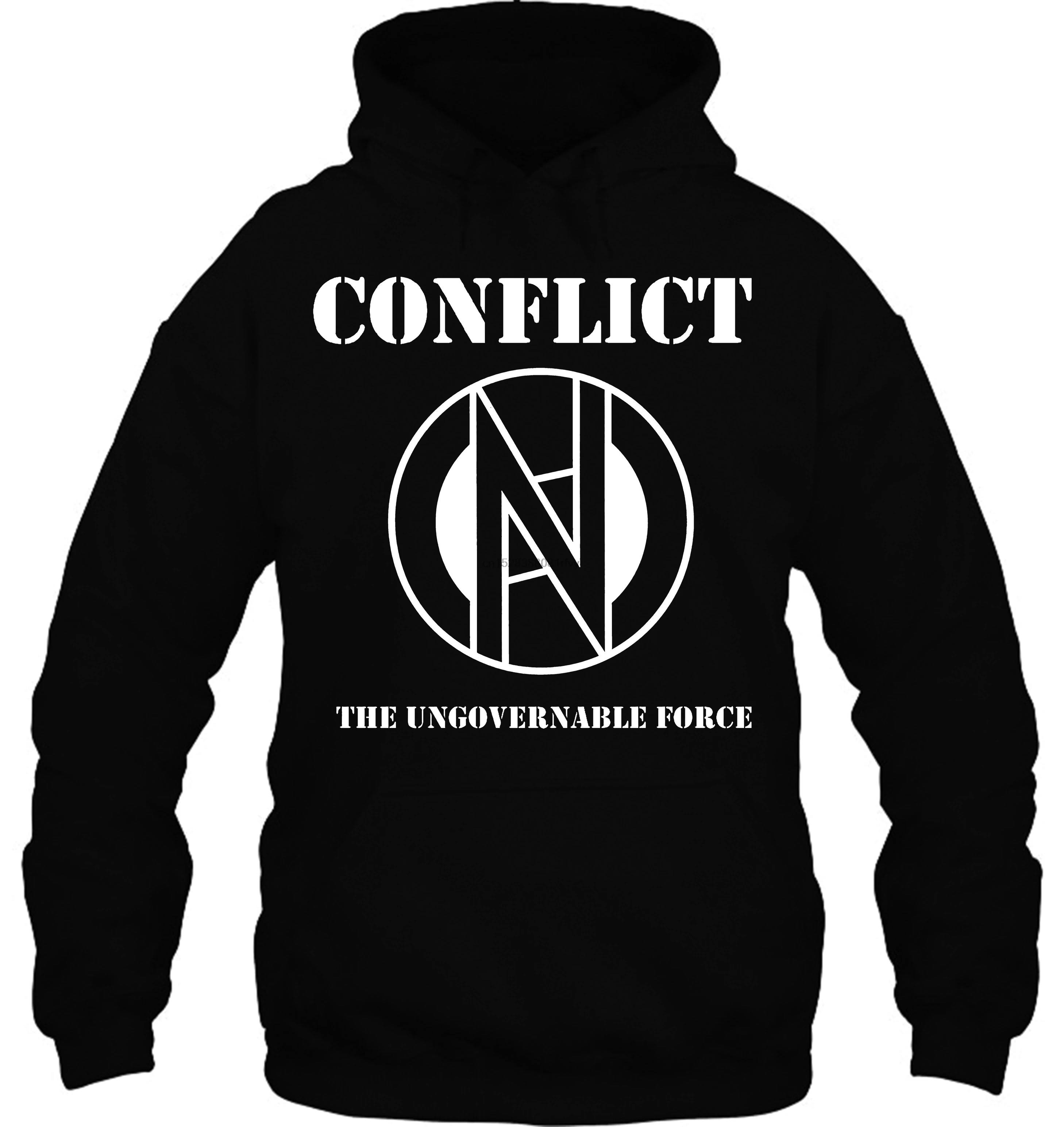 Мужская толстовка с капюшоном Conflict The Ungovernable Force 1986, логотип альбома, черная брендовая одежда, топы, женская уличная одежда