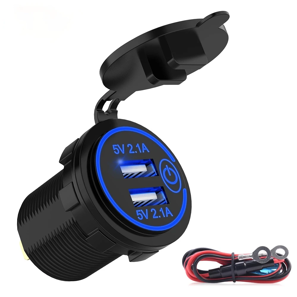 DIY 4.2A двойной USB разъем зарядного устройства выходной вольтметр 12-24 В