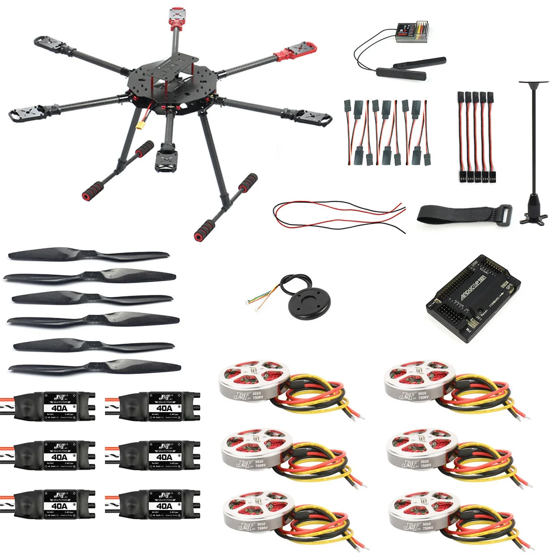Комплект для гексакоптера 3-4S JMT DIY Saker675 675 мм с GPS7M APM2.8/PIX 2.4.8 управление полетом XRotor