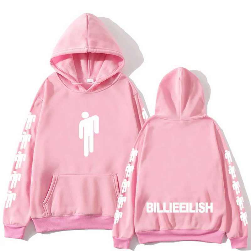 Новинка,, худи с принтом Billie Eilish, спортивная одежда для мужчин, wo, Мужская черная толстовка с капюшоном, пара флисовых свитеров, простой теплый пуловер, худи, пальто - Цвет: pink  001