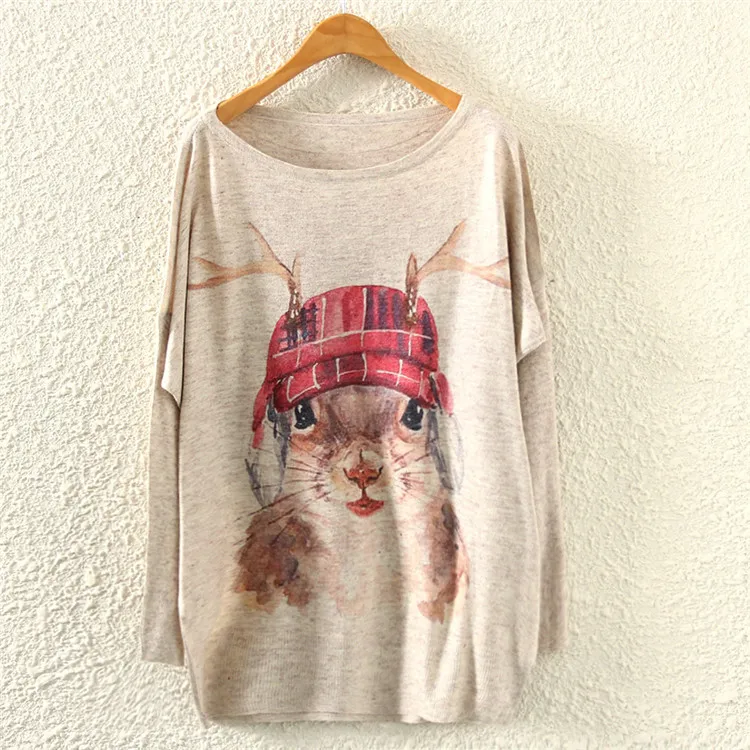 New 3D Cat Sweater Women Knitted Sweater Autumn Clothing Loose Knit Tops Pullover Jumper Casual Lightweight Tunic Sweaters - Color: sweater women 24