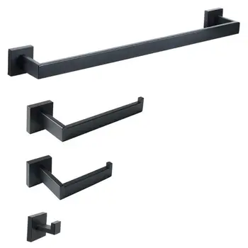 

Bathroom 4-Piece Accessory Set,Towel Bar Towel Hook Towel Ring and Toilet Paper Holder Wall Mount
