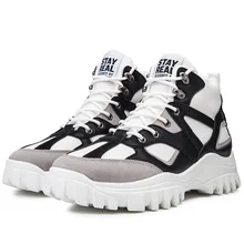 Зимняя мужская прогулочная обувь теплая зимняя обувь на толстой нескользящей подошве для мужчин, теплые зимние ботильоны на меху обувь, мужские кроссовки