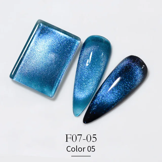 Vendeeni New Colourful Crystal Cat Eye Gel Nail Polish 9D Aurora Cat's Eye Gel Varnish Magnetic Hybrid UV Soak Off Gel Lacquer F07-05