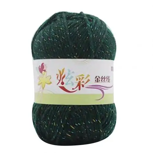 Темно-зеленый 4 Strands Soft Knitting Crochet Thread Hand Woolen Yarn DIY Sewing Accessories - Цвет: Темно-зеленый