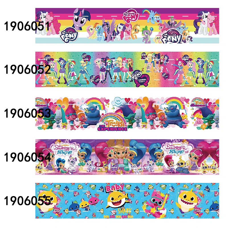 

(50 yards/lot) Baby headband material 22mm cartoon printed ribbon and foe elastic