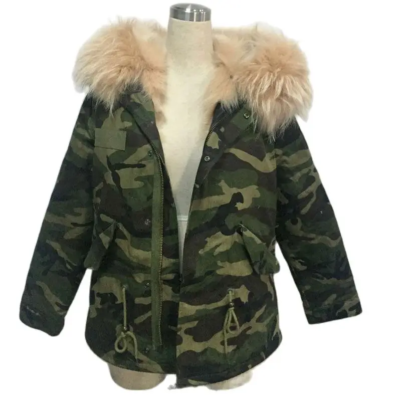 

Короткое камуфляжное повседневное теплое боди Begie с лисьим мехом на подкладке Mrs, толстовки с натуральным мехом енота, парка Mr Fox, меховая одежда