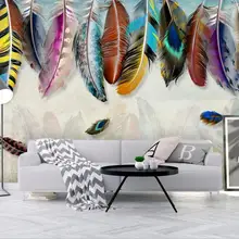 Пользовательские 3D Настенные обои американский минималистичный Модный Красочный ручная роспись перо текстура художественная стена