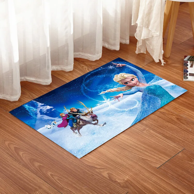 Hot Frozen Princess Anna Elsa 7 style Household Carpet Cartoon Bedroom Door Bathroom Slip-proof Cushion Water-absorbing Footpad - Цвет: 40x60cm