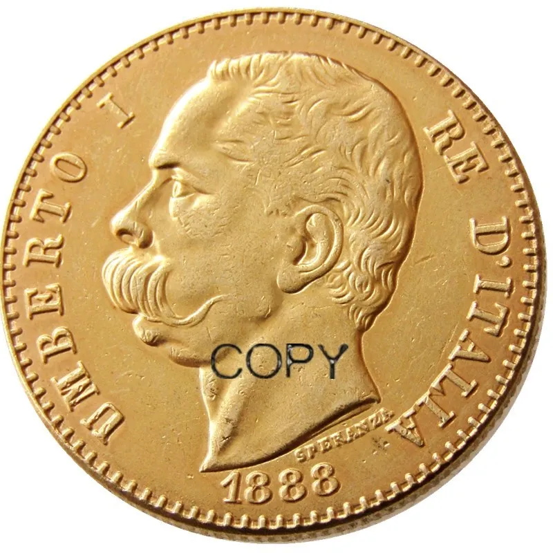 1884 1888 R Италия 50 Lire Позолоченные Имитация монеты | Дом и сад