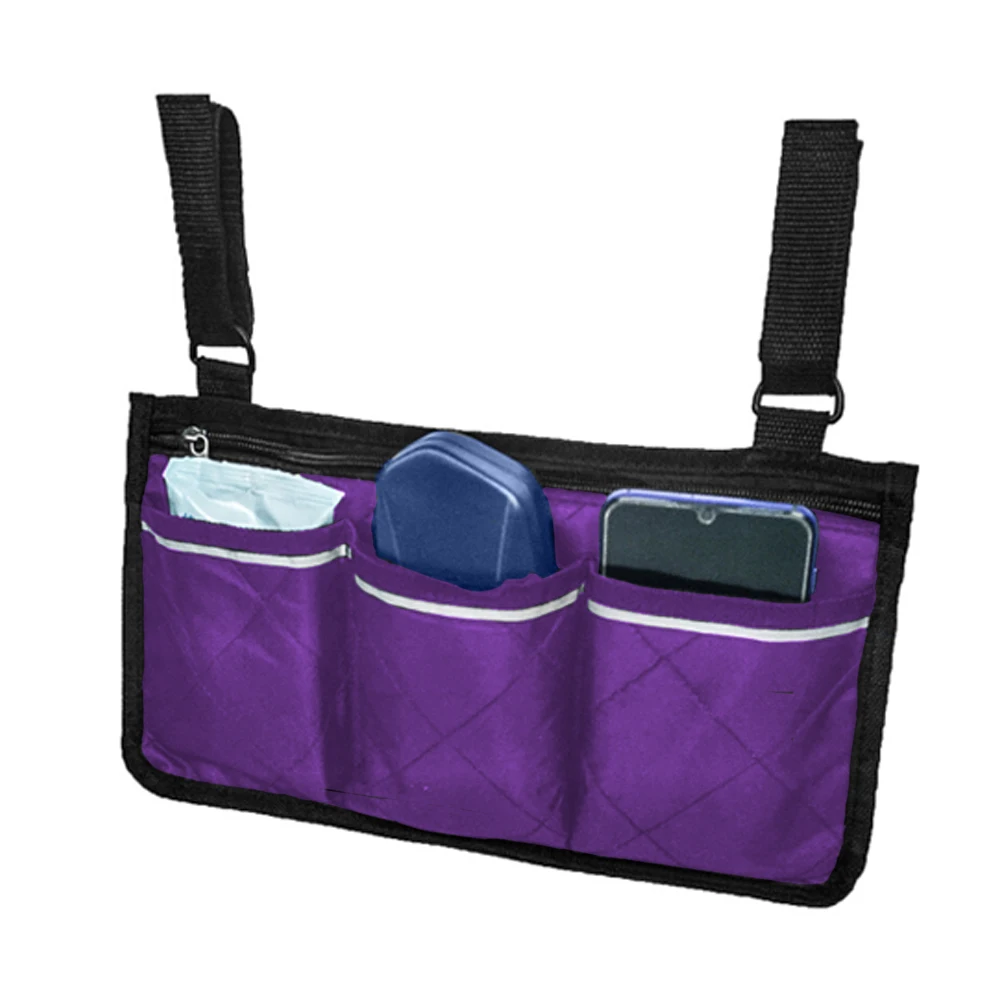 Кресло-коляска Боковая Сумка подлокотник сумка-Органайзер с несколькими карманами сумка для хранения со светоотражающей полоской Универсальная коляска бортовой ресивер