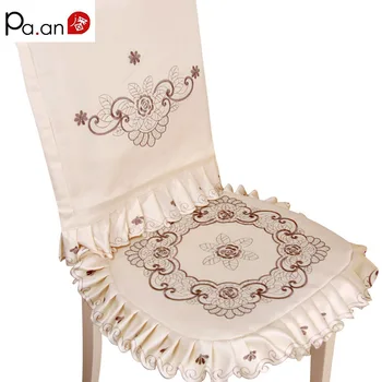 

1 Set Elegant Embroidered Floral Chair Cover Home Soft Cushion Back Set Dust Proof Seat Covers for Chair Wedding Decoration