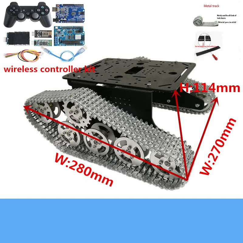 US $144.50 WifiBluetoothHandle Control Full Metal Mt300 Smart Crawler Rc Robot Tank Chassis With Wireless Controller Kit Diy For Arduino
