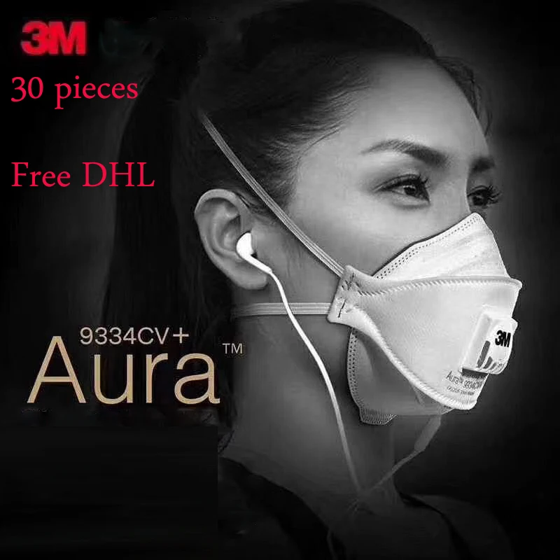 

Free DHL 30pcs 3M 9334CV+ FFP3 Face Mask KN95 Filter Breathing Mascherine PM2.5 Aura Mask Face Reusable 9334CV+ tapabocas masque