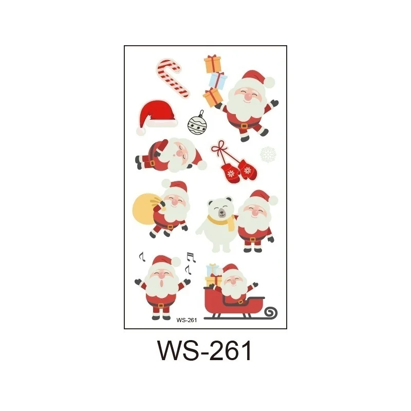 10 шт./компл. новые рождественские светящиеся наклейки для временных татуировок детская светящаяся игрушка снеговик Пингвин уход за кожей лица имитация футболка с декором в виде