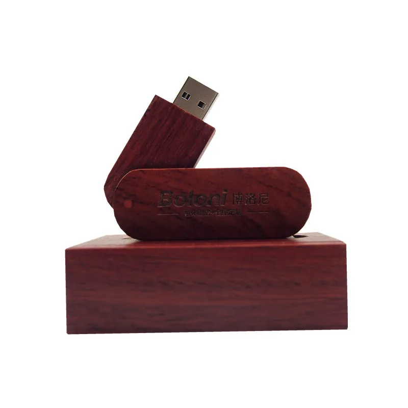 Деревянный USB+ коробка USB флэш-накопитель 4 ГБ 8 ГБ 16 ГБ 32 ГБ 64 Гб карта памяти USB Пользовательский логотип свадебная фотография - Цвет: Rose wood with box