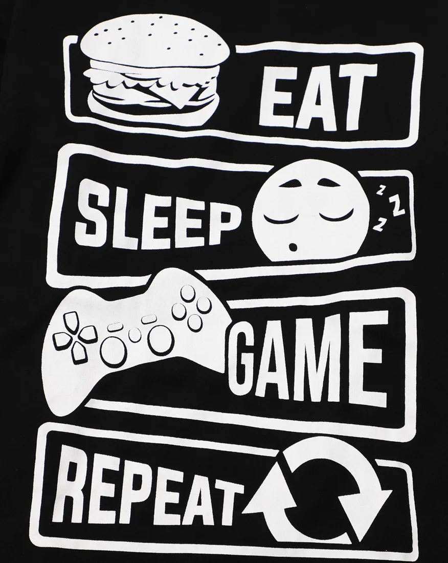 Г. Пижама для сна с изображением игры «Eat Game», комплект одежды с принтом «Like A Boss», рождественские пижамы для больших мальчиков повседневная детская одежда для сна, футболка и штаны