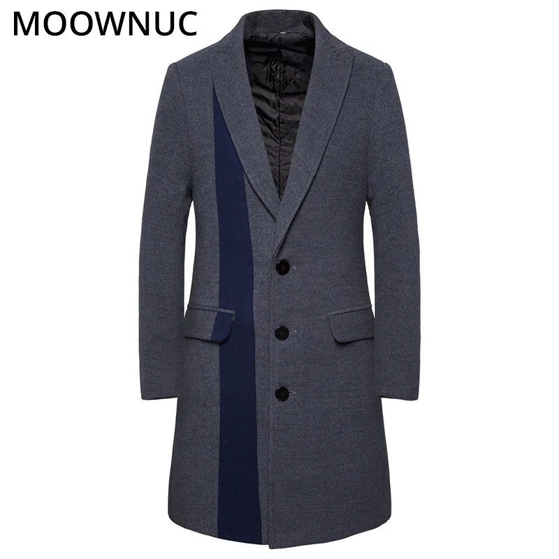 

Smart Casual MOOWNUC Woollen Overcoat Patchwork Male Men's Clothes Men's Coats Winter Autumn Fashion Business High-quality MWC