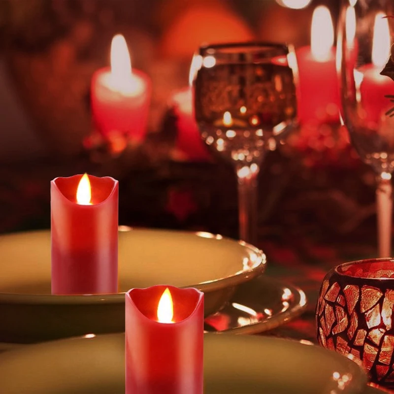 

Flameless LED 4/5/6-Inch Drip-Less Wax Pillar Candles - Real Wax & Real Flickering Candle Motion - with Remote 24-Hour Timer Fun