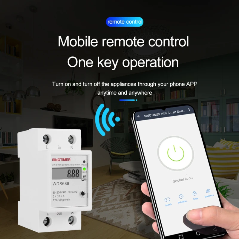 90-250 В wifi умный измерительный счетчик энергии Tuya/Smart Life APP din-рейка однофазный умный wifi измерительный переключатель
