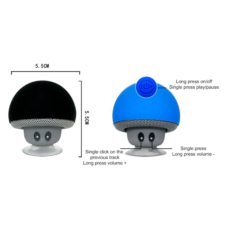 Пластиковый материал водонепроницаемый Bluetooth динамик открытый портативный милый мультфильм гриб форма сабвуфер динамик с коробкой