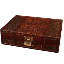 Ретро Деревянные замковые украшения коробка для хранения Органайзер старинный деревянный ящик косметические коробки для домашнего декора ремесло подарок Макияж Органайзер коробка