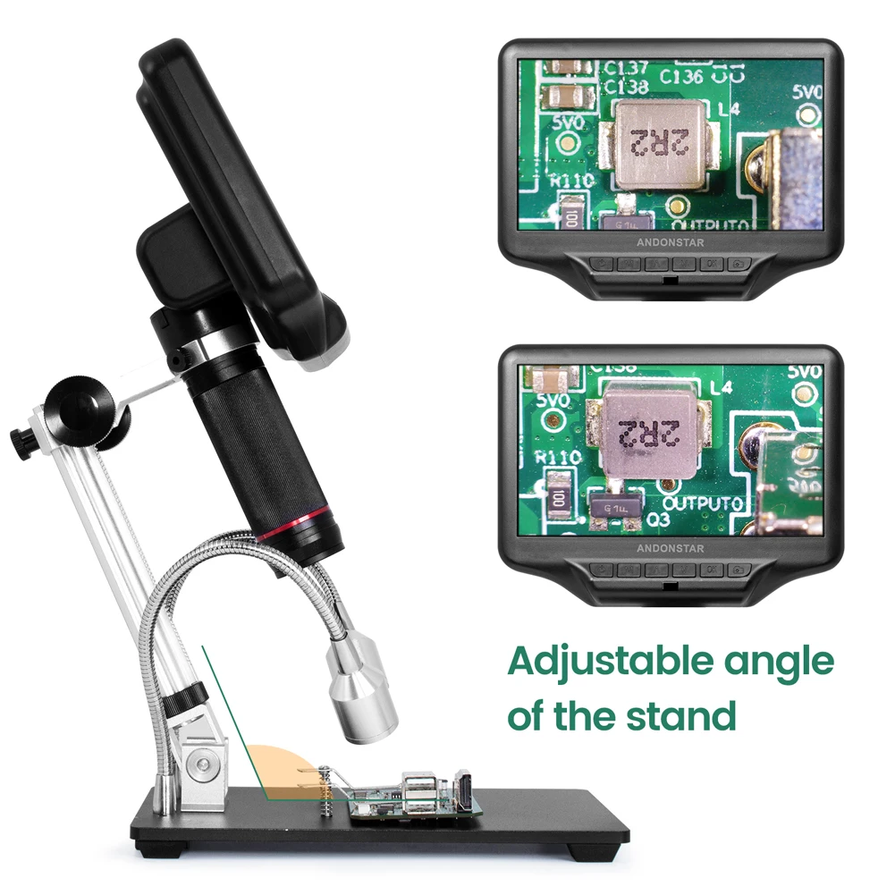 Microscopio Digital Andonstar AD208 Con Pantalla 8.5 Pulgadas – 260X, 1080P, Ideal Para Reparación Electrónica
