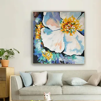 

Abstract canvas painting wall art pictures flower for living room home art wall decor original acrylic texture quadro decoration