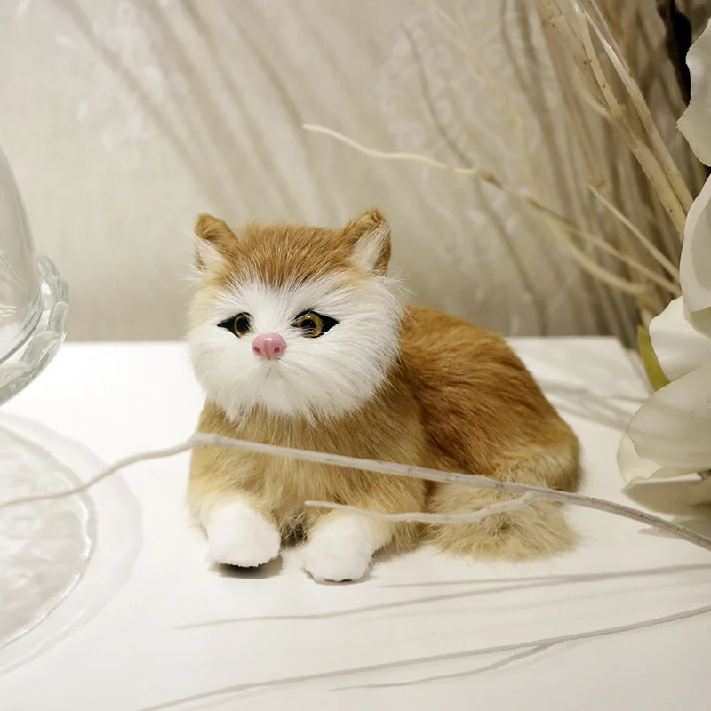 Моделирование кошка плюшевая игрушка статическая детская игрушка модель моделирование Котенок Мягкий материал детский любимый подарок