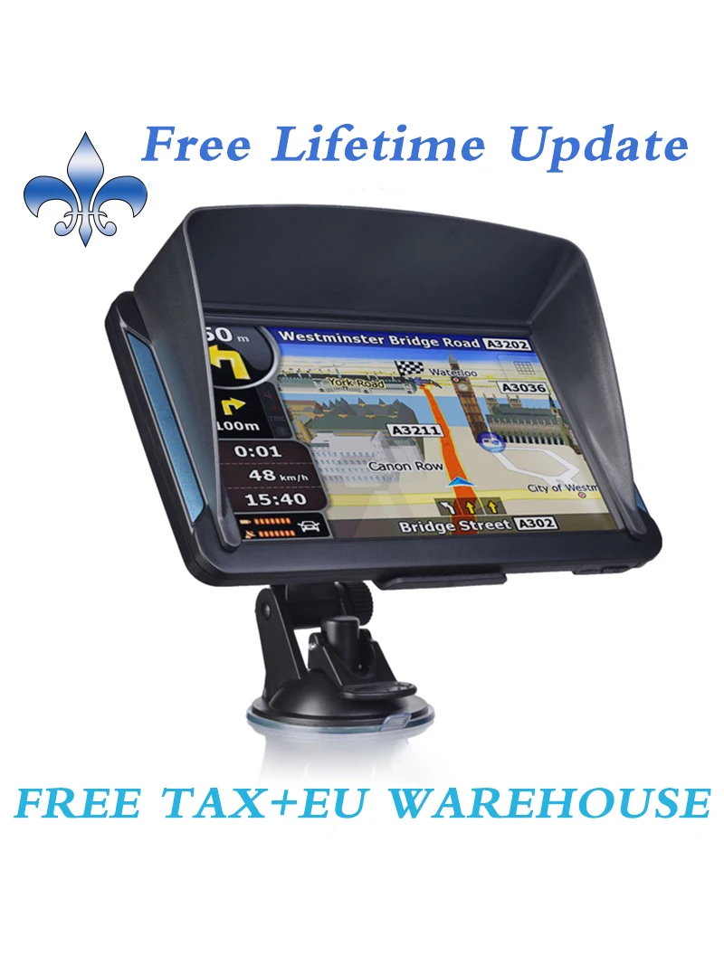 Автомобильный GPS-навигатор 7 дюймов HD 8G Φ FM Bluetooth AVIN новейшая Карта Европы