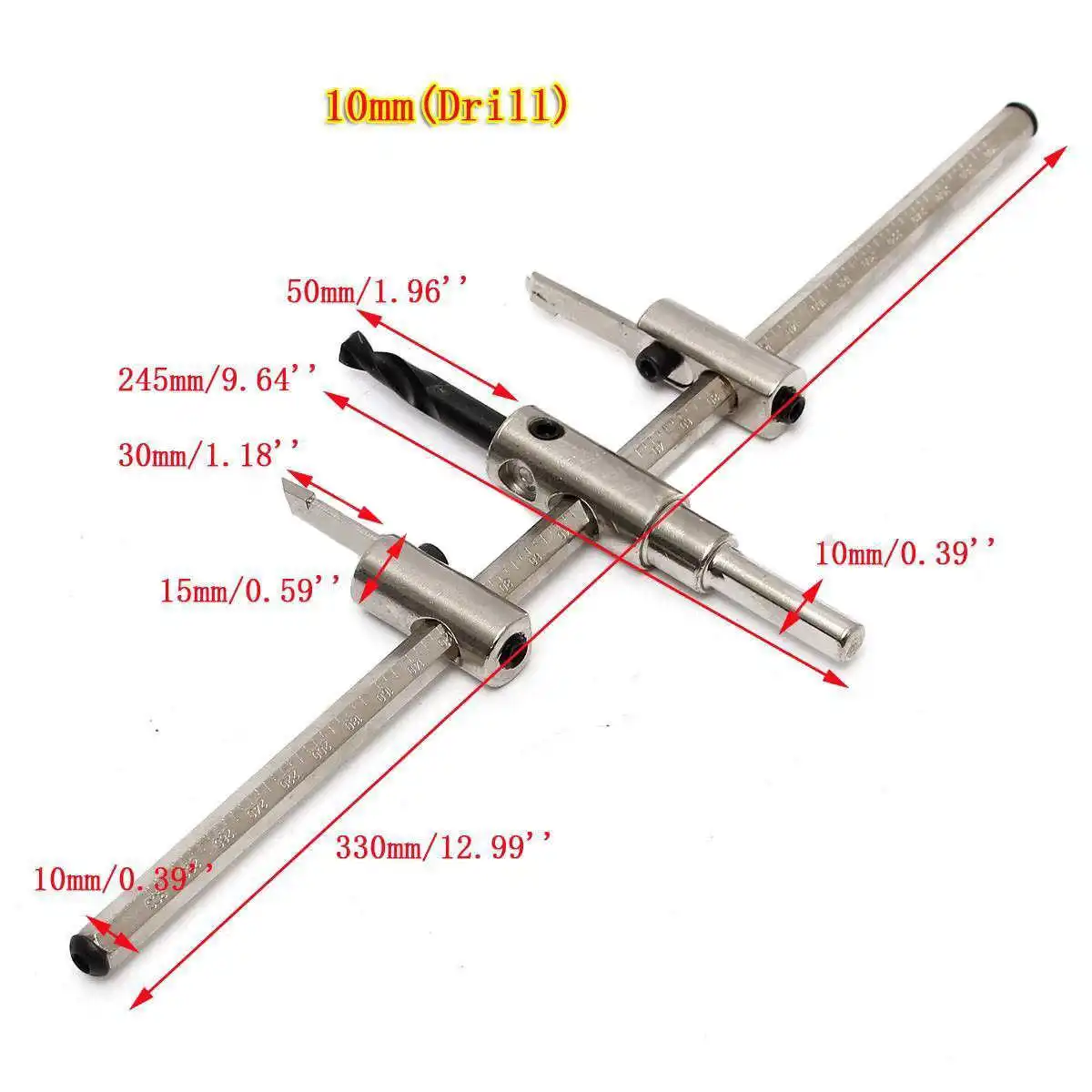 DWZ 30-300mm Adjustable Metal Wood Circle Hole Saw Drill Bit Cutter Kit DIY Tool New