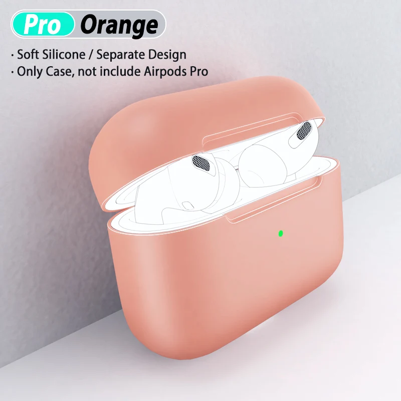 Мягкий силиконовый чехол для Airpods Pro Чехол для Apple Air Pods 3 Earpod Pro Чехол Funda защитный чехол s аксессуары коробка - Цвет: Orange