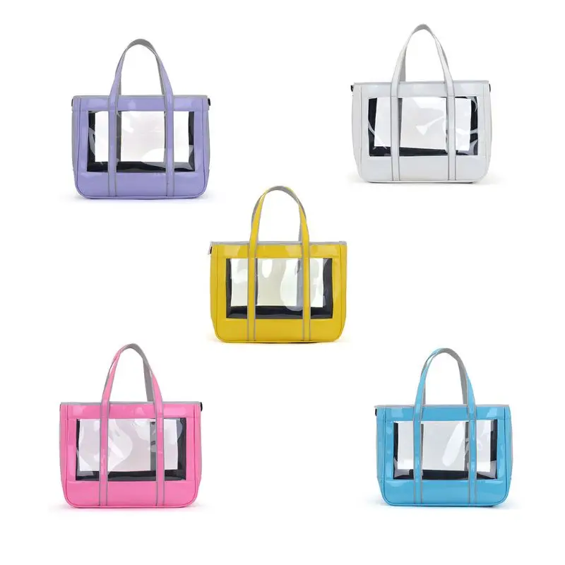 

Pet Carrier 4-Sided Transparent Puppy Travel Space Handbag Breathable Mesh Shoulder Bag for Cats Dog Outdoor Use
