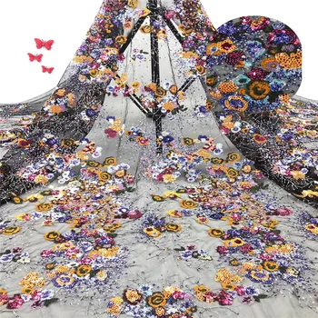 

Madison French Nigerian Lace Fabric with Sequins High Quality Sequence Laces Fabric for Wedding African French Sequin Lace