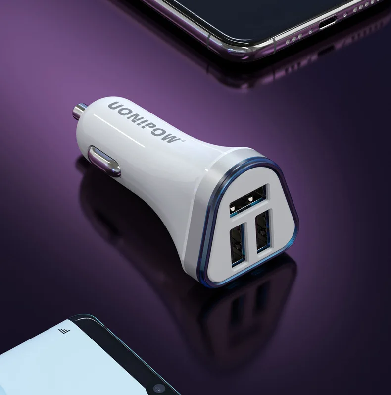 Автомобильное зарядное устройство Bone 3USB 5V4. 8A модель три автомобильного зарядного устройства Сертификация CE многофункциональная автомобильная зарядная головка