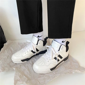 

PU Leather Patchwork Sewing Mesh Breathable Platform Running Shoes Designer Non-Slip Casual Shoes Fashion Lace-Up Sneakers