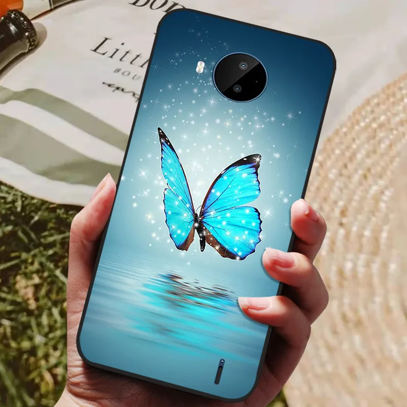 Soft TPU Silicone Cartoon Back Cover Black Bumper Case