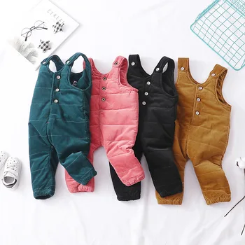 

0-3 Years Old Children's Clothes 2019 Autumn Winter Baby Overalls Toddler Infant Boys Corduroy Overalls Kids Warm Thick Jumpsuit