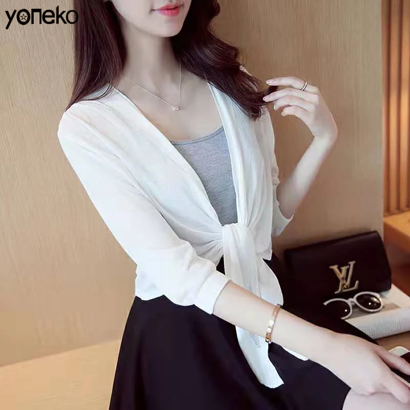 

Yoneko Spring Summer Women Cardigan Sweater Poncho Sale New Fashion Loose Knitted Cardigans Ladies Outwear Female Pull Femme