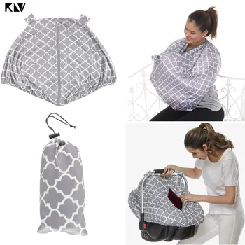 

KLV Baby Basket Cover Newborn Car Seat Cover Blanket-Style Canopy Infant Carrier Shading Mat with Storage Bag