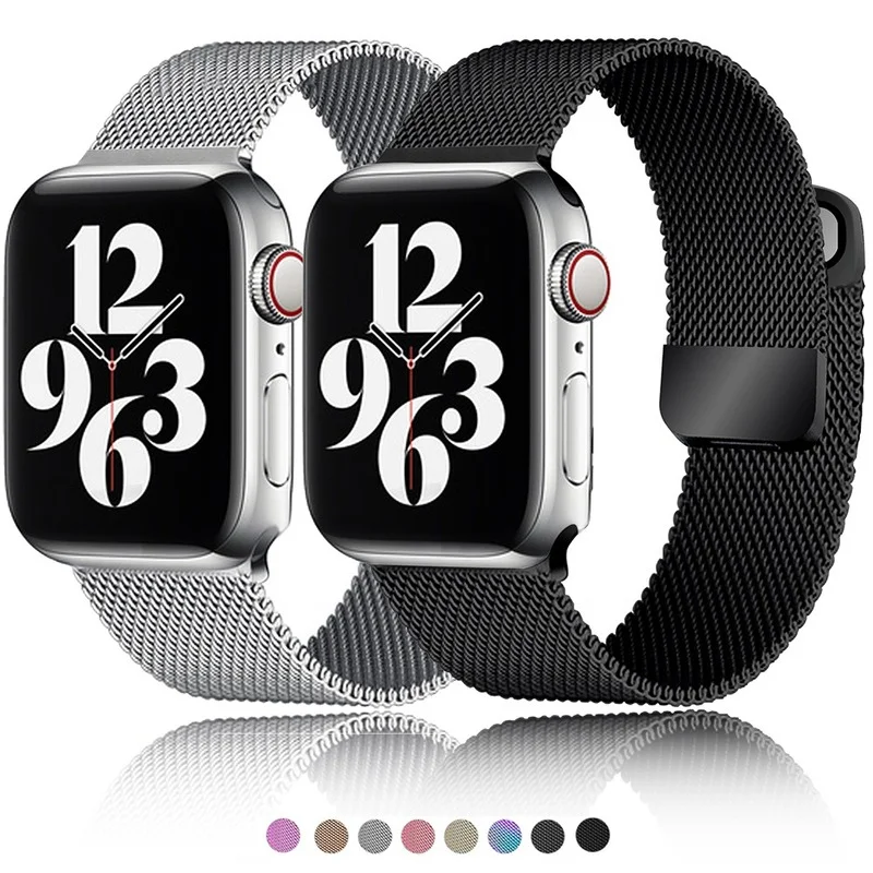 Ремешок магнитный для Apple Watch 7 band браслет из нержавеющей стали iWatch Band 38 мм 42 Series 5 4 3
