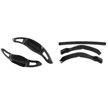 

1 Pair Steering Wheel Extension Shift Paddle Shifter & 3pcs Painted Black Front Bumper spoiler for Toyota Camry