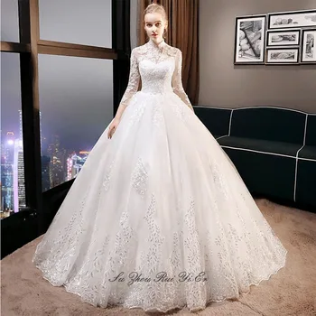 

Charming Wedding Dress 2019 Mariage Corset Back Bride Dress With Applique Floor Length A-line Wedding Gowns Vestido De Noiva