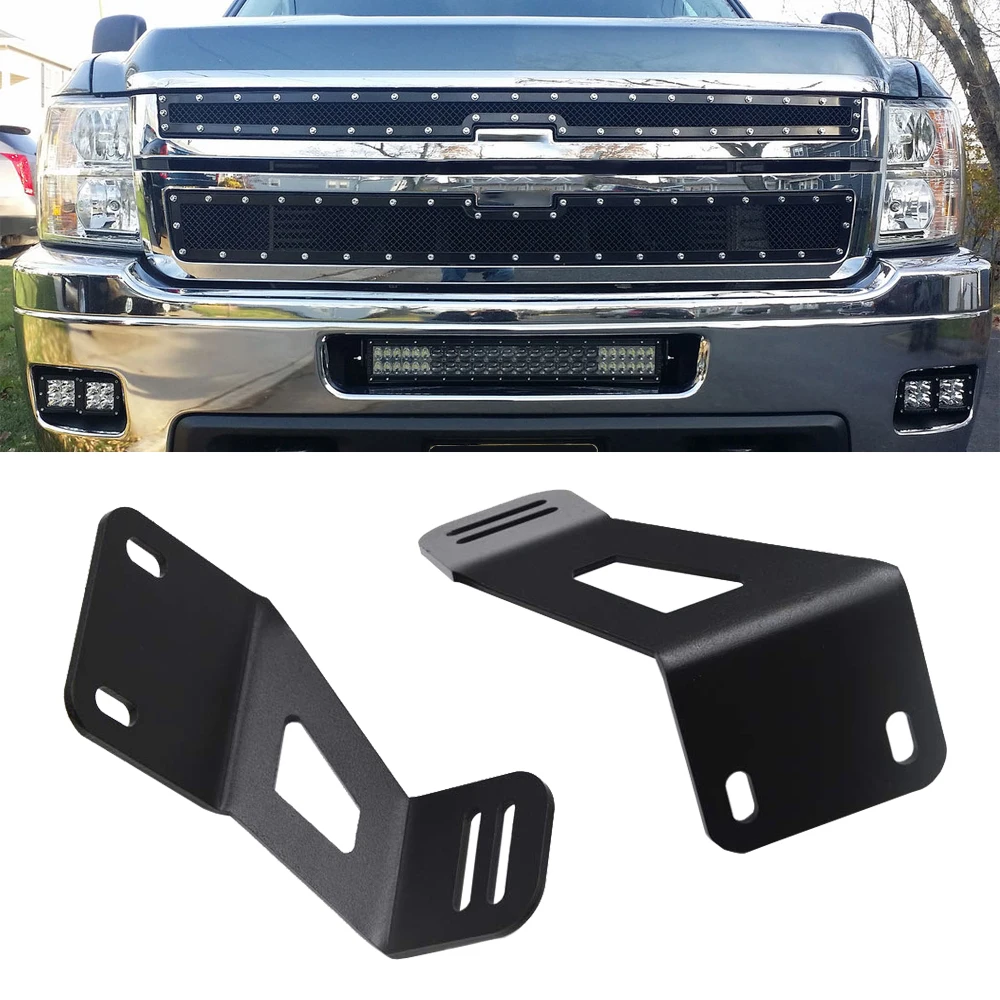 Для 2011 2014 Chevrolet Silverado 2500/3500 нижний скрытый бампер решетка вставки светодиодный свет бар монтажные