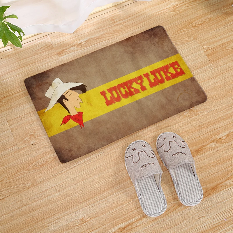 Lucky Luke мультфильм Ностальгический Придверный коврик коридор кухонный ковер крытый Открытый Добро пожаловать нескользящий коврик 80 см