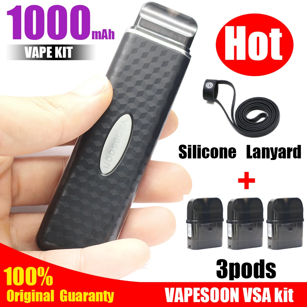 

New stock pod starter kit VSA kit style vape pen kit with 1000mAh built-in battery 2ml capacity pod system kit 1.2ohm