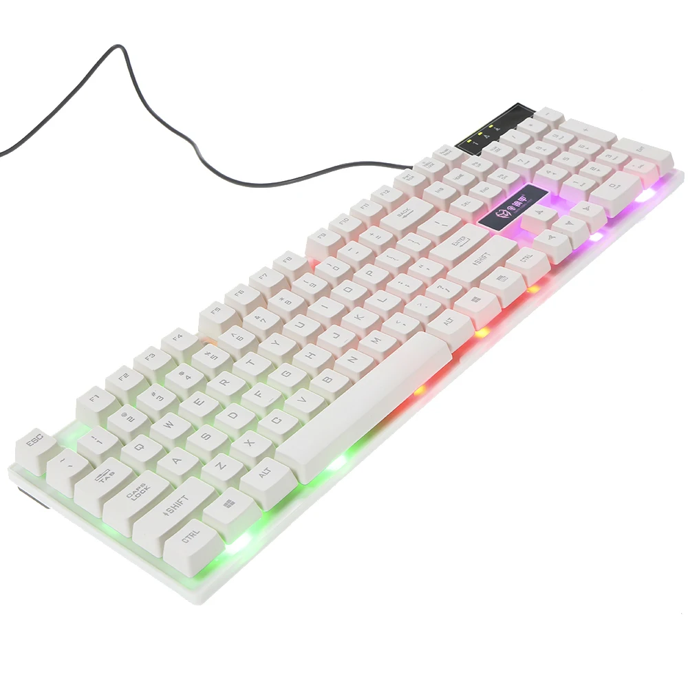 Kingangjia X100 игровая клавиатура с 104 клавишами, Радужный светодиодный игровой клавиатура с подсветкой, Механическая Подсветка, эргономичный дизайн